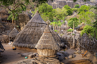 Tradtional build huts of the Otuho or Lutoko tribe in a village in the Imatong mountains, Eastern Equatoria, South Sudan, Africa