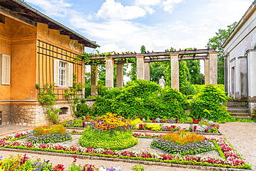 Garden in the Roman Baths, Sanssouci Park World Heritage Site, Potsdam, Brandenburg, Germany, Europe