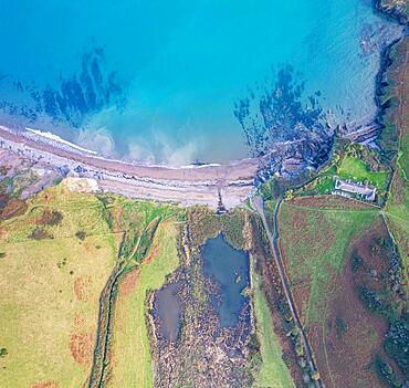 Top Down view of Man Sands, Kingswear, Brixham, Devon, England, United Kingdom, Europe