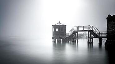Morning mist in the canals of the lagoon city, Venice, Italy, Europe