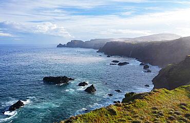 Drone shot, Atlantic coast near Ribeira Grande, Sao Miguel Island, Azores, Portugal, Europe