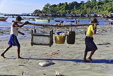 Fishing Village, Ngapali Beach, Thandwe, Burma, Burma, Myanmar, Asia