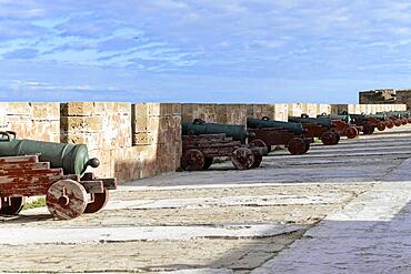 Cannons at the castle, Essaouira, Morocco, Africa