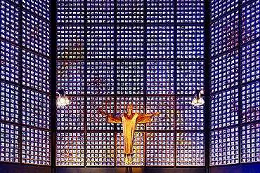 Altar room with resurrection Christ, Kaiser Wilhelm Memorial Church, Kurfuerstendamm, Charlottenburg, Berlin, Germany, Europe