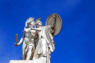 Statue, figures by the sculptors Shadow and Rauch on the Schlossbruecke, Berlin, Germany, Europe