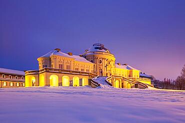 Solitude Castle near Stuttgart, Snow, Baden-Wuerttemberg, Germany, Europe