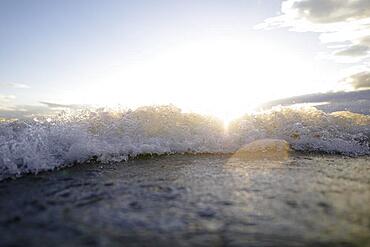 Strong swell sduring storm Mortimer on Lake Constance, Haltnau, Meersburg, Baden-Wuerttemberg, Germany, Europe