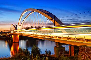 Beatus Rhenanus bridge for tramway over river Rhine in Kehl, Germany, Europe