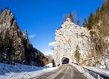 Tunnel, road near Johnsbach, Gesaeuse National Park, Styria, Austria, Europe