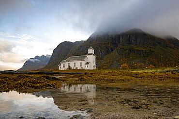 Gimsoy Church, Gimsoykirke, Gimsoy, Lofoten, Norway, Europe