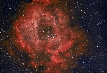 Emission Nebula NGC2244, Rosette Nebula with open star clusters in the constellation Unicorn, Bavaria, Germany, Europe