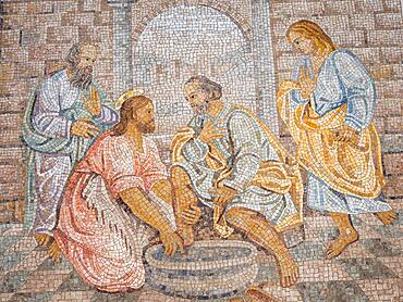 The Washing of the Feet, Mosaic, St. Peter's Basilica, Vatican, Rome, Italy, Europe