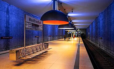 Westfriedhof, underground station, modern architecture, Munich, Germany, Europe