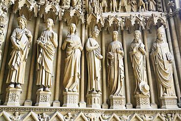 Portal of the Virgin Mary, Saint-Etienne Cathedral or St. Stephen's Cathedral, Metz, Moselle, France, Europe