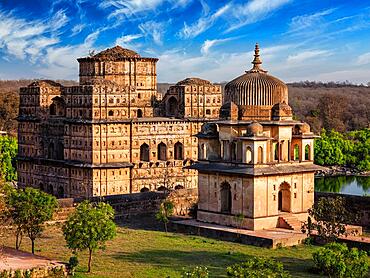 Royal cenotaphs of Orchha in Orchha, Madhya Pradesh, India, Asia