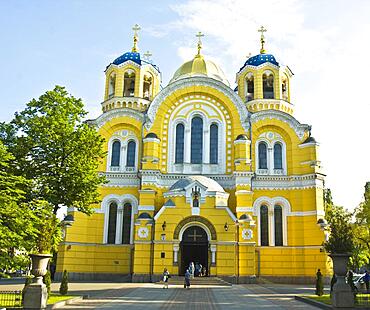 Kiev, Ukraine, May 06, 2012: cathedral of St. Vladimir (Vladimirskiy), one of main architecture and historical landmarks of capital of Ukraine, Europe