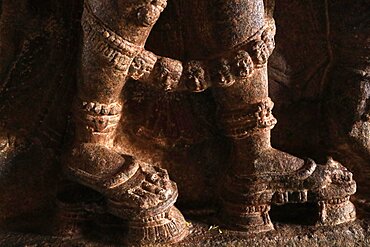 Stylish footwear sculpted in the stone, Lepakshi, Andhra Pradesh