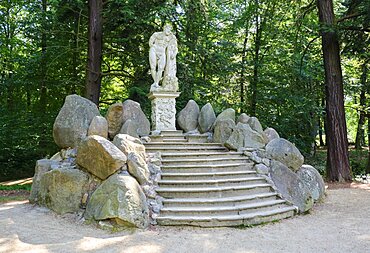 Hercules Statue in the Azalea and Rhododendron Park Kromlau, Gablenz, Saxony, Germany, Europe