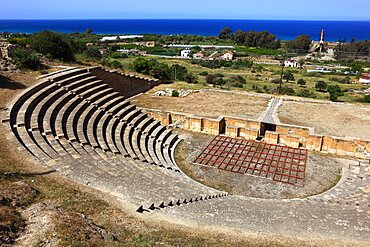 Ruins of the ancient copper city of Soli, Soloi, Karovostasi from the early Christian period, the theatre, North Cyprus