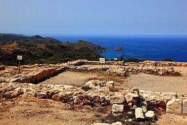 Ancient palace complex of Vuni, Vouni, Vounos from the early 5th century BC in the northwest of the island, view of the sea, North Cyprus