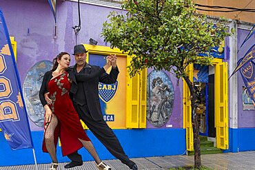 Tango dancers, Tango Argentina, La Boca district, Buenos Aires, Argentina, South America