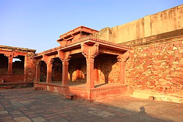 State of Uttar Pradesh, Fatehpur Sikri, palace complex, part of the court complex, India, Asia