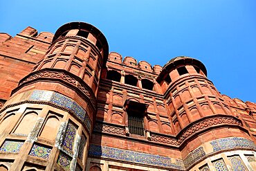 Uttar Pradesh, Agra Fort, the Red Fort is a fortification and palace complex from the era of the Mughal emperors, North India, India, Asia