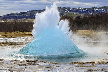 Strokkur geyser, thermal area, Iceland, Europe