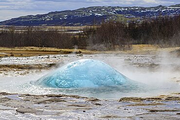 Strokkur geyser, thermal area, Iceland, Europe