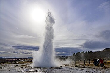 Strokkur geyser, thermal area, Iceland, Europe