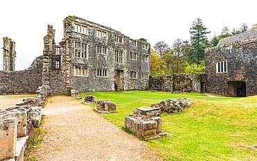 Panorama of Berry Pomeroy Castle, Totnes Devon, England, United Kingdom, Europe