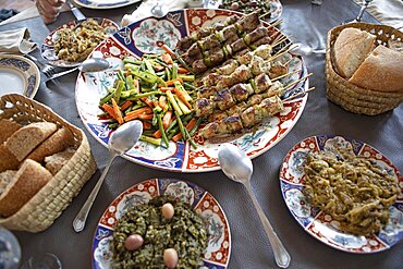 Brochette or khebab skewer, Morocco, Africa