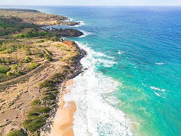 Aerial view of Paliku aka Donkey Beach, Kauai, Hawaii, USA, North America