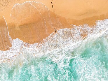 Aerial view of Paliku aka Donkey Beach, Kauai, Hawaii, USA, North America