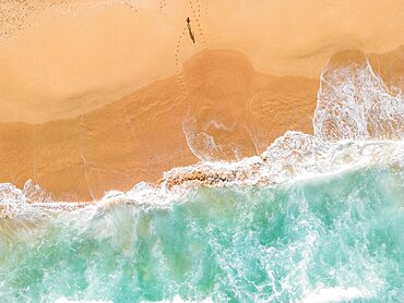 Aerial view of Paliku aka Donkey Beach, Kauai, Hawaii, USA, North America