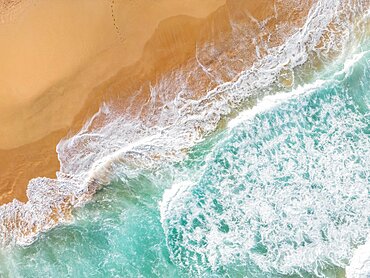 Aerial view of Paliku aka Donkey Beach, Kauai, Hawaii, USA, North America