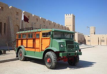 Sheik Faisal Bin Qassim Al Thani Museum, near Al shahaniya, Qatar, Historic desert truck at the entrance, Asia