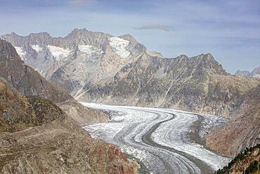 Great Aletsch Glacier, Riederalp, Valais, Switzerland, Europe