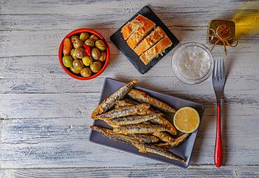 Fried fish typical tapa of southern spain, andalucia