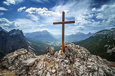 Beautiful view of the mountain landscape from the via ferrata trail in the Italian Dolomites, Dolomites, Italy, Europe