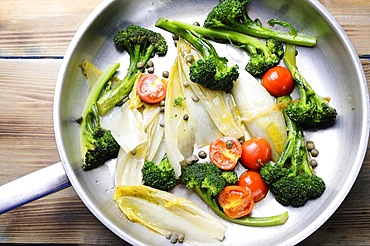 Chicory as a vegetable in a pan