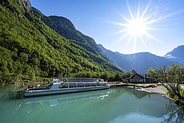 Lake excursion boat and restaurant, Lovatnet, Sun Star, Loen, Norway, Europe