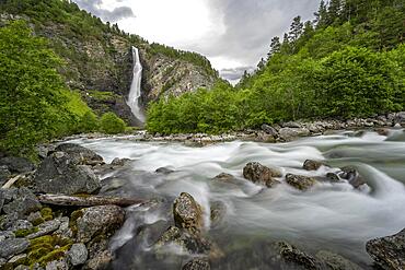 River Driva, Svoufallet waterfall, long exposure, Amotan Gorge, Gjora, Norway, Europe