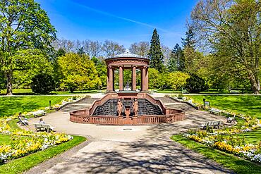 Elisabethenbrunnen, named after Princess Elisabeth, woman of Landgrave Friedrich VI of Hesse-Homburg and daughter of the British King George III, in the spa garden Bad Homburg vor der Hoehe, Hesse, Germany, Europe