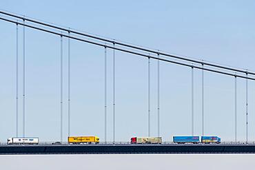 Truck, Storebaeltsbroen or Great Belt Bridge, Store Belt, Great Belt, Denmark, Europe