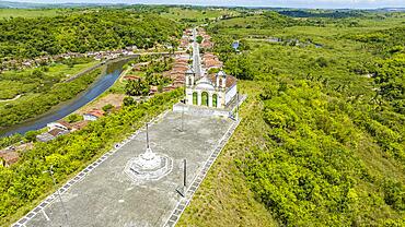 Aerial of Bom Jesus dos Navegantes church, Laranjeiras, Sergipe, Brazil, South America