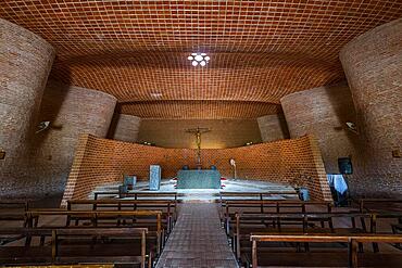 Interior of the Unesco world heritage site, the work of engineer Eladio Dieste: Church of Atlantida, Uruguay, South America