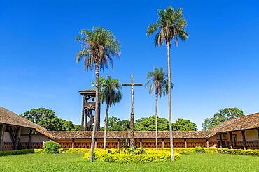 Inner Yard of the mission of Concepcion, Unesco site Jesuit Missions of Chiquitos, Bolivia, South America