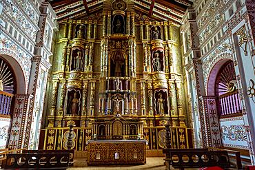 Golden altair, Unesco site Jesuit Missions of Chiquitos, Bolivia, South America