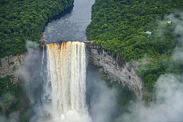 Aerial of the Kaieteur Falls, Potaro river, Guyana, South America